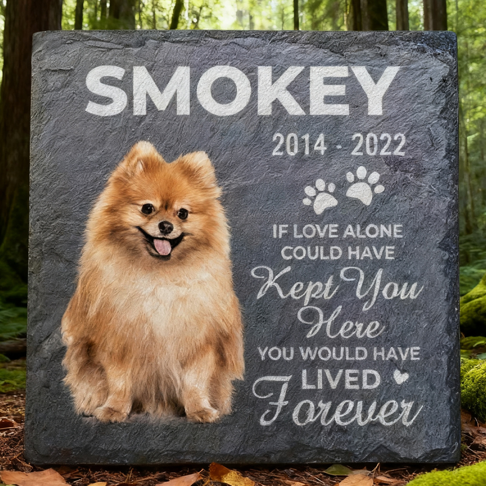 Custom Photo Square Memorial Stone - Personalized Pet Memorial Sympathy Gifts