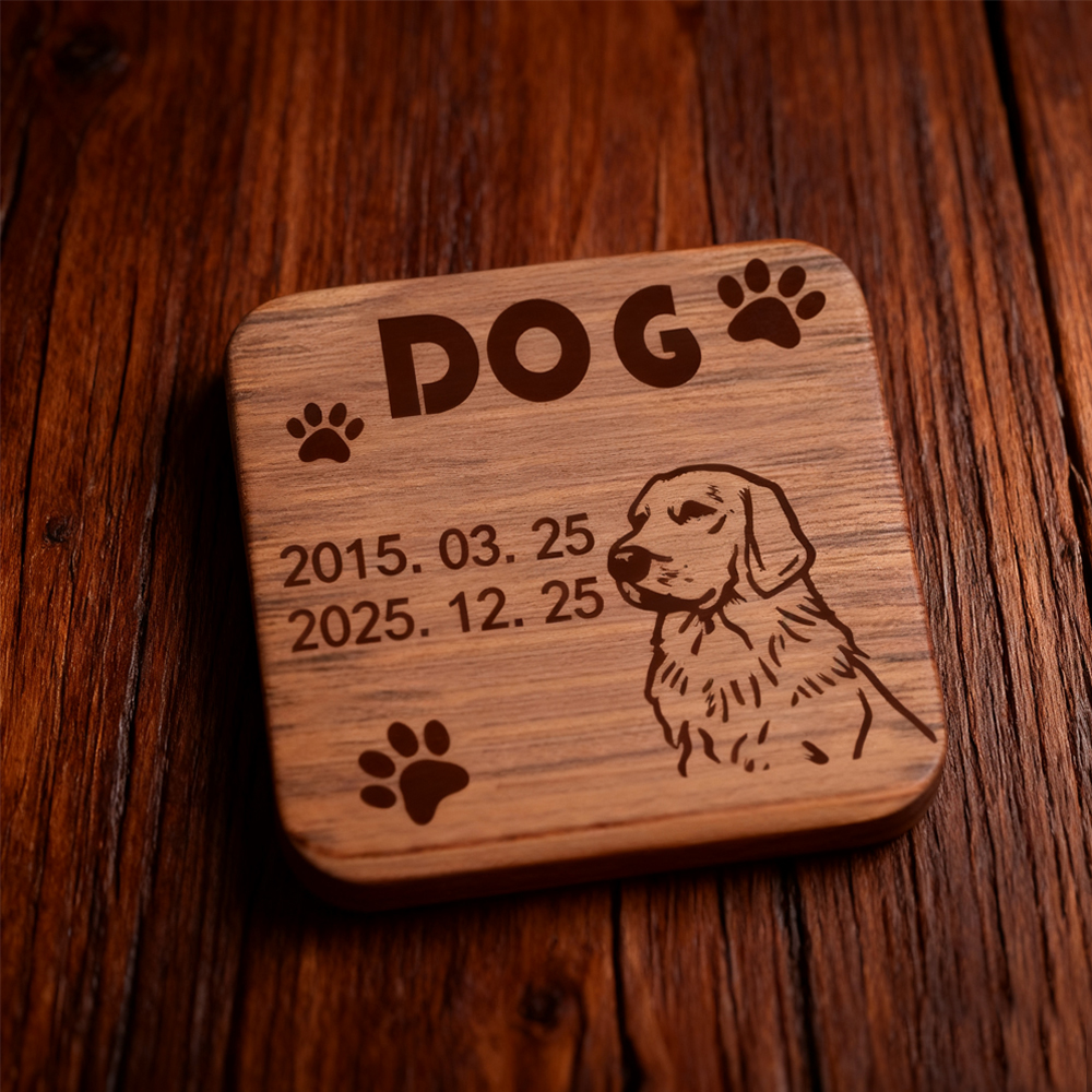 Personalized Walnut Wood Pet Memorial Box - Hair and Keepsake Holder
