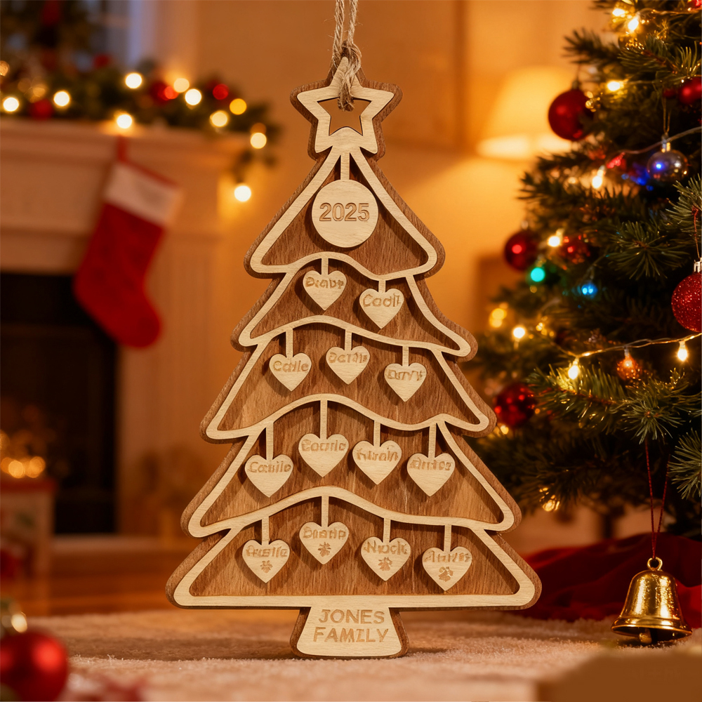 Personalized Christmas Tree Ornament 2- Christmas Gifts - Family Gifts