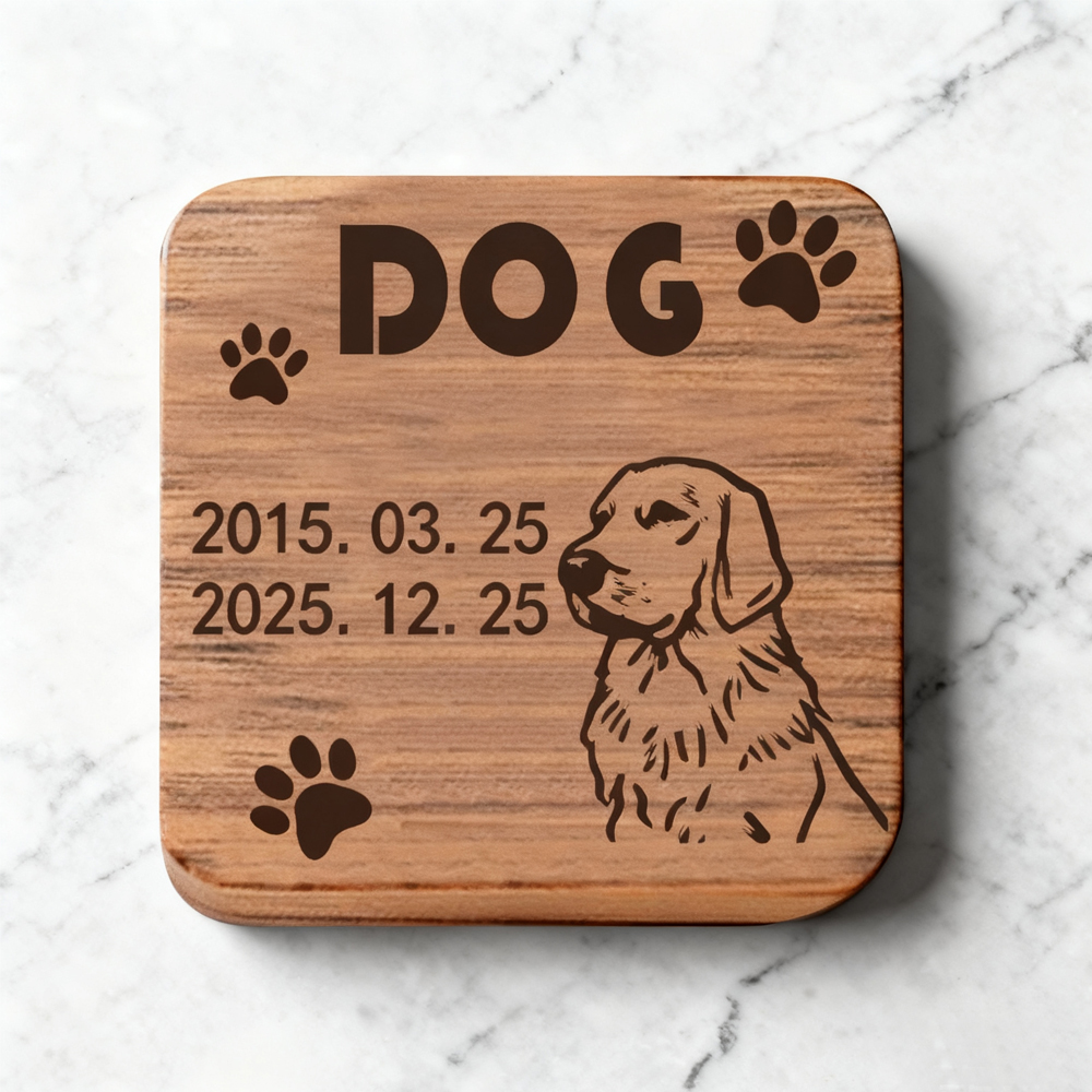 Personalized Walnut Wood Pet Memorial Box - Hair and Keepsake Holder