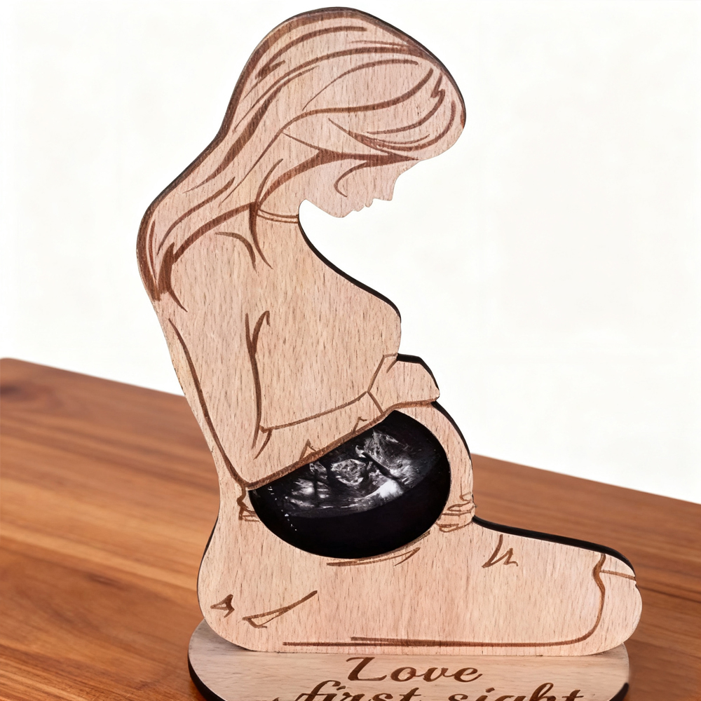 Baby’s First Portrait – Custom Wooden Ultrasound Frame & Birth Keepsake