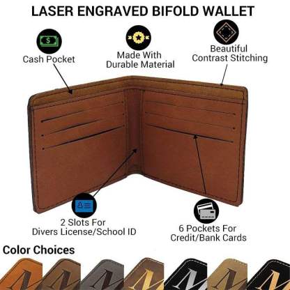 Personalized custom leather wallet, ultra-thin multi-functional card holder wallet, artificial leather laser engraving wallet-Gift For Dad