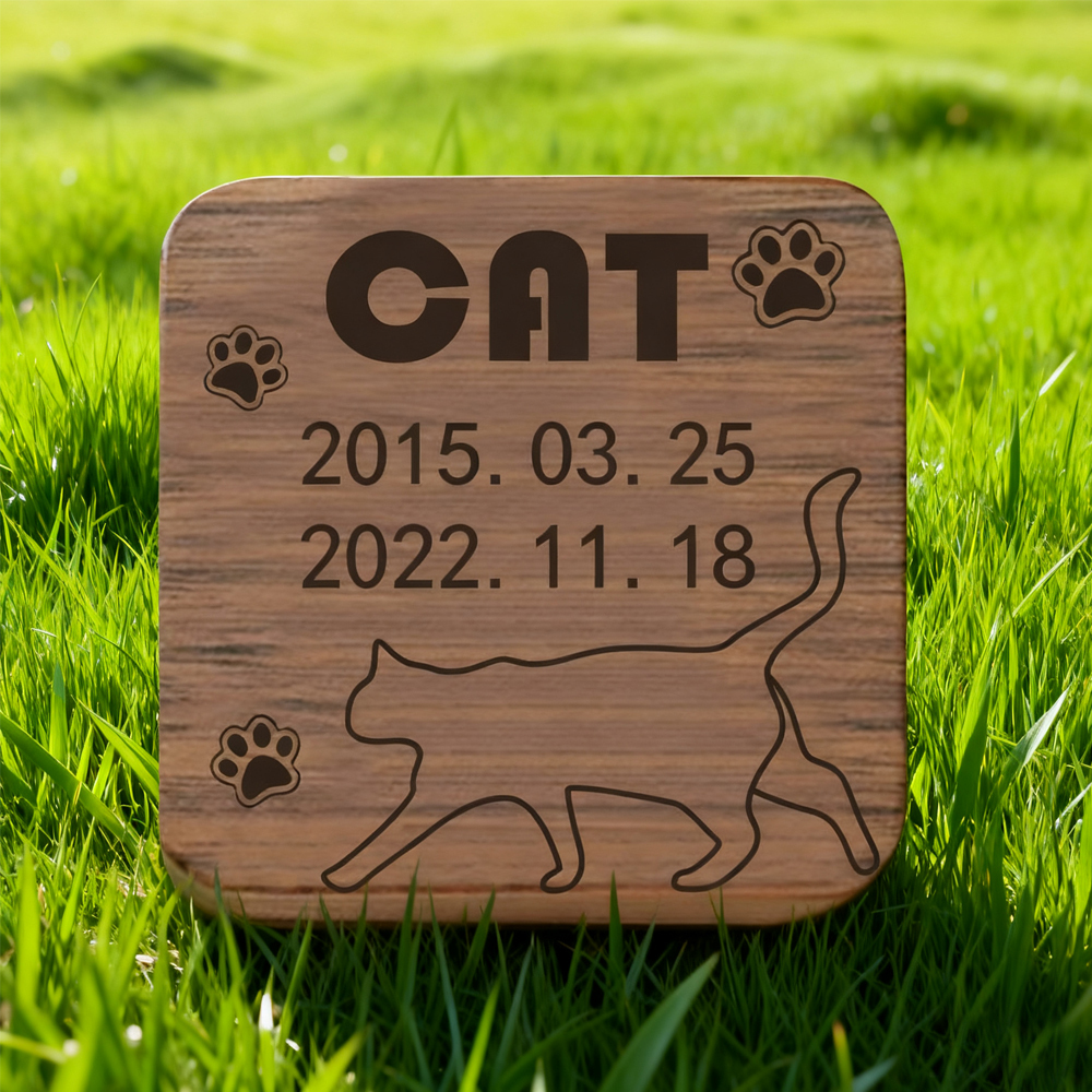Personalized Walnut Wood Pet Memorial Box - Hair and Keepsake Holder