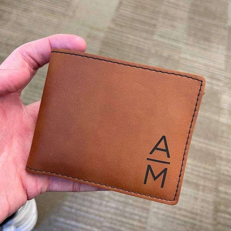 Personalized custom leather wallet, ultra-thin multi-functional card holder wallet, artificial leather laser engraving wallet-Gift For Dad