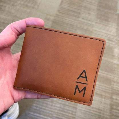 Personalized custom leather wallet, ultra-thin multi-functional card holder wallet, artificial leather laser engraving wallet-Gift For Dad