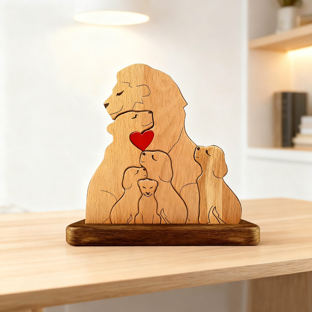 Family of Lion - Custom Family Gifts | Wooden Puzzle