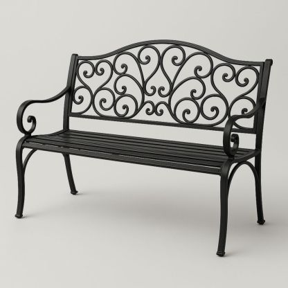 Gartenbank aus Schmiedeeisen Schwarz-Runecasa