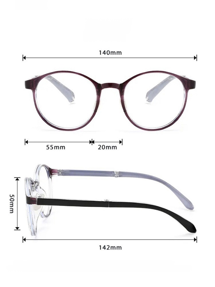 Modne i wygodne składane okulary do czytania z automatycznym zoomem, HD, z filtrem światła niebieski