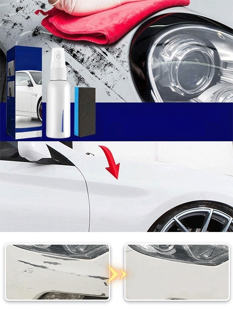 🚗Spray do naprawy zarysowań samochodowych ✨Lekkie spryskanie i wszystkie zarysowania znikną.