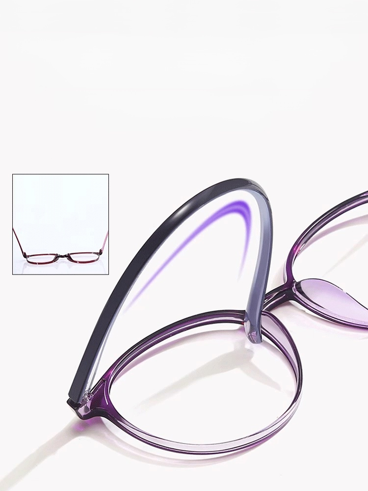 Modne i wygodne składane okulary do czytania z automatycznym zoomem, HD, z filtrem światła niebieski