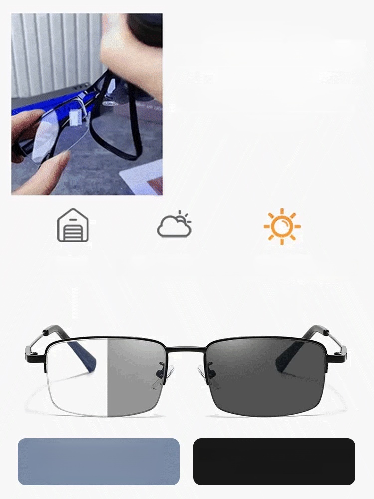 Automatyczne okulary progresywne HFH z ochroną przed niebieskim światłem i szkłami fotochromowymi