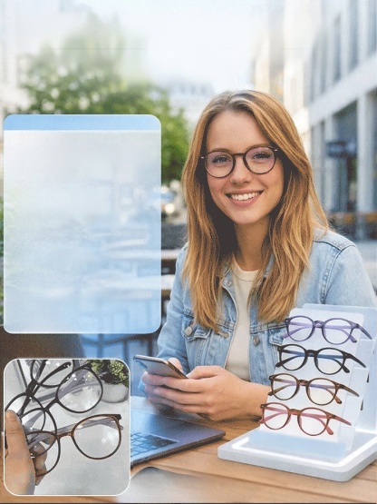 Inteligentne okulary dwuogniskowe z filtrem niebieskiego światła, odmładzające wygląd