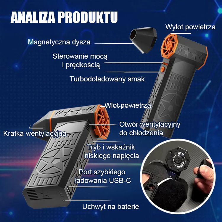 【Wysoka moc 5000 W】 Termiczna dmuchawa do śniegu