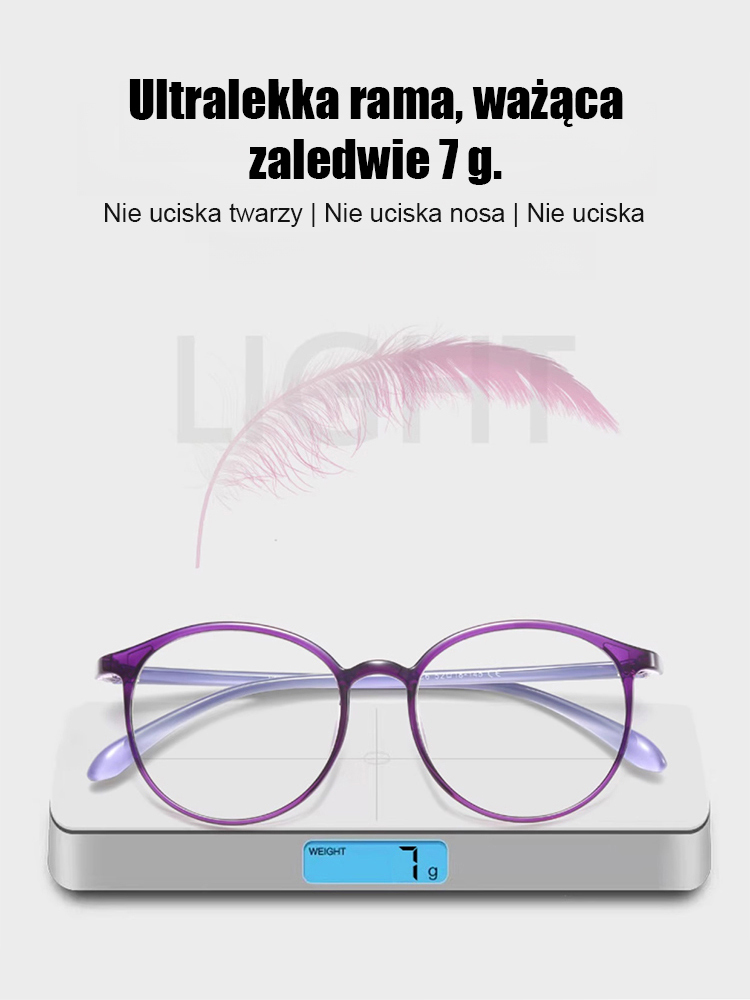 Modne i wygodne składane okulary do czytania z automatycznym zoomem, HD, z filtrem światła niebieski