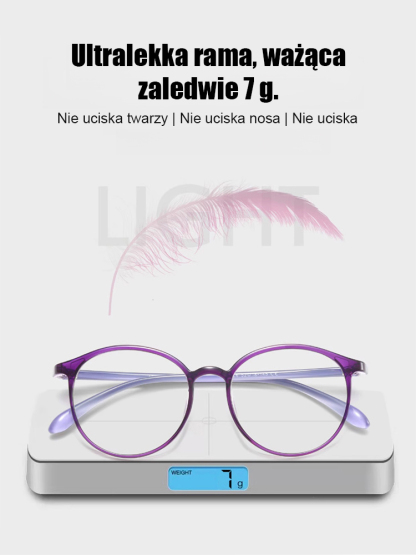 Modne i wygodne składane okulary do czytania z automatycznym zoomem, HD, z filtrem światła niebieski