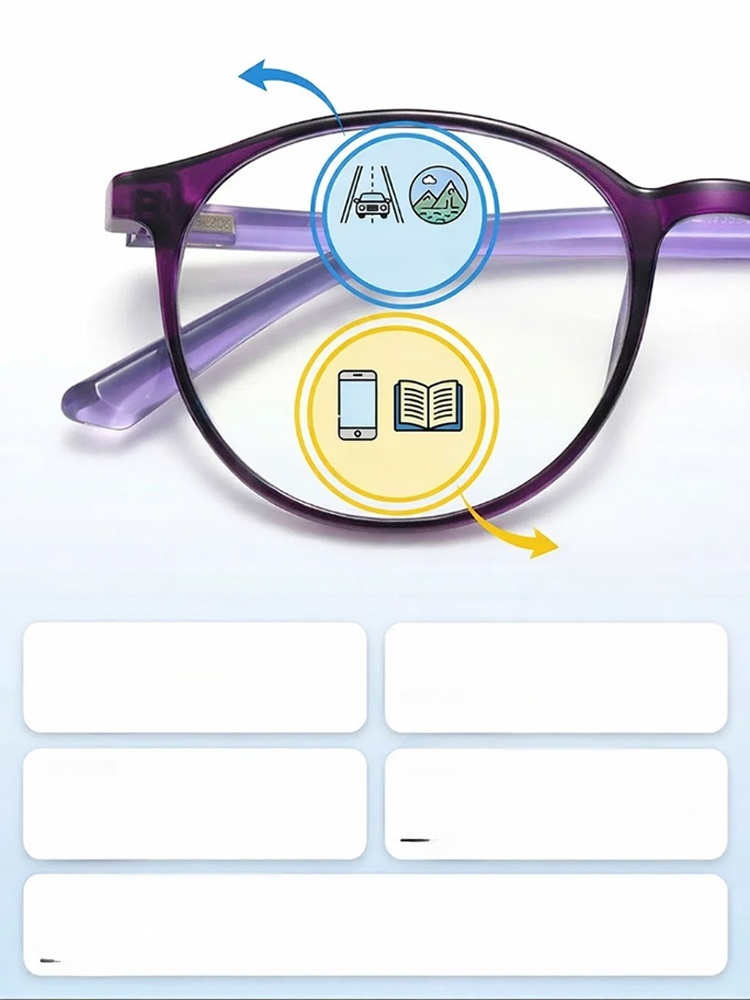 Inteligentne okulary dwuogniskowe z filtrem niebieskiego światła, odmładzające wygląd