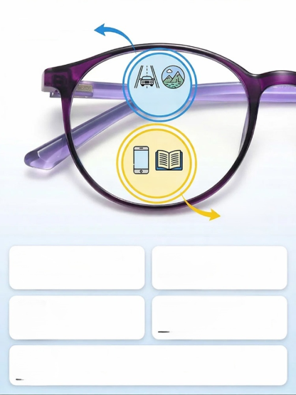 Inteligentne okulary dwuogniskowe z filtrem niebieskiego światła, odmładzające wygląd