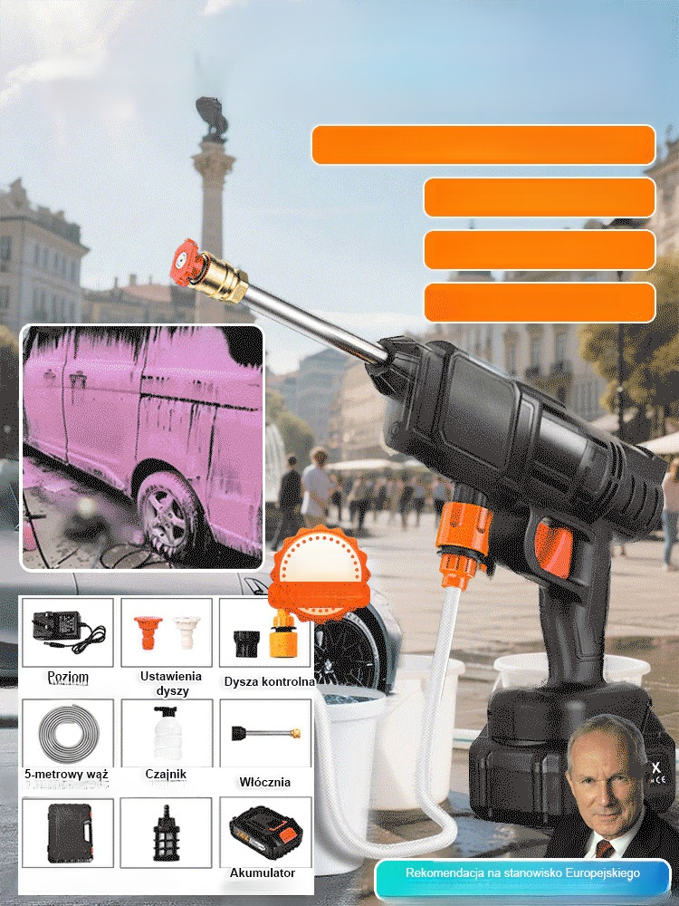 Domowy elektryczny wysokociśnieniowy pistolet na wodę do mycia samochodu