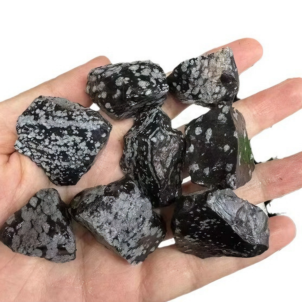 Natural Rough Snowflake Obsidian Bulk Crystal – Rock Stone & Mineral Specimen For Rekki,Meditation | Gemstone Spiritual Healing Stone Meaning
