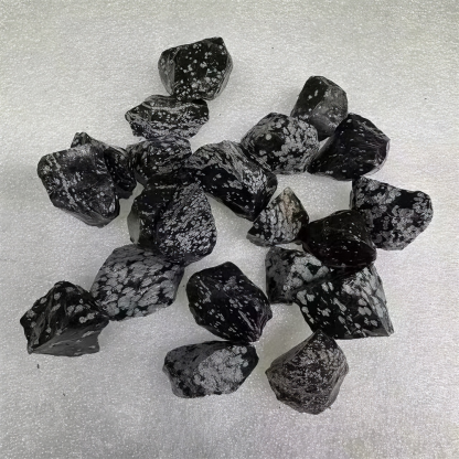 Natural Rough Snowflake Obsidian Bulk Crystal – Rock Stone & Mineral Specimen For Rekki,Meditation | Gemstone Spiritual Healing Stone Meaning