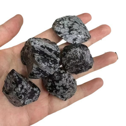 Natural Rough Snowflake Obsidian Bulk Crystal – Rock Stone & Mineral Specimen For Rekki,Meditation | Gemstone Spiritual Healing Stone Meaning
