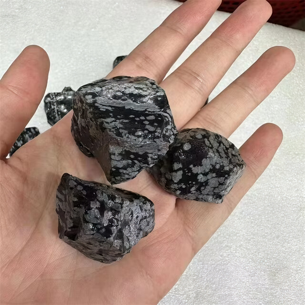 Natural Rough Snowflake Obsidian Bulk Crystal – Rock Stone & Mineral Specimen For Rekki,Meditation | Gemstone Spiritual Healing Stone Meaning