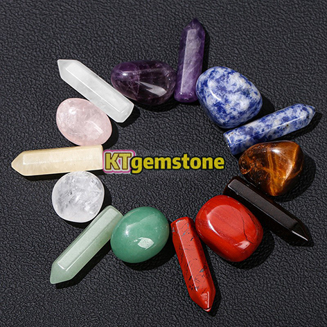 Natural Rainbow Crystal Gift Box – Tumbled Stones & Double-Terminated Crystal Points | Gemstone Spiritual Healing Stone Meaning