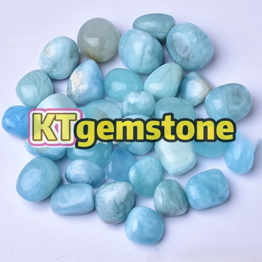 Natural Gemstone Aquamarine Bulk Tumbled Stones, Polished Rocks | Crystal Spiritual Healing Stone Meaning