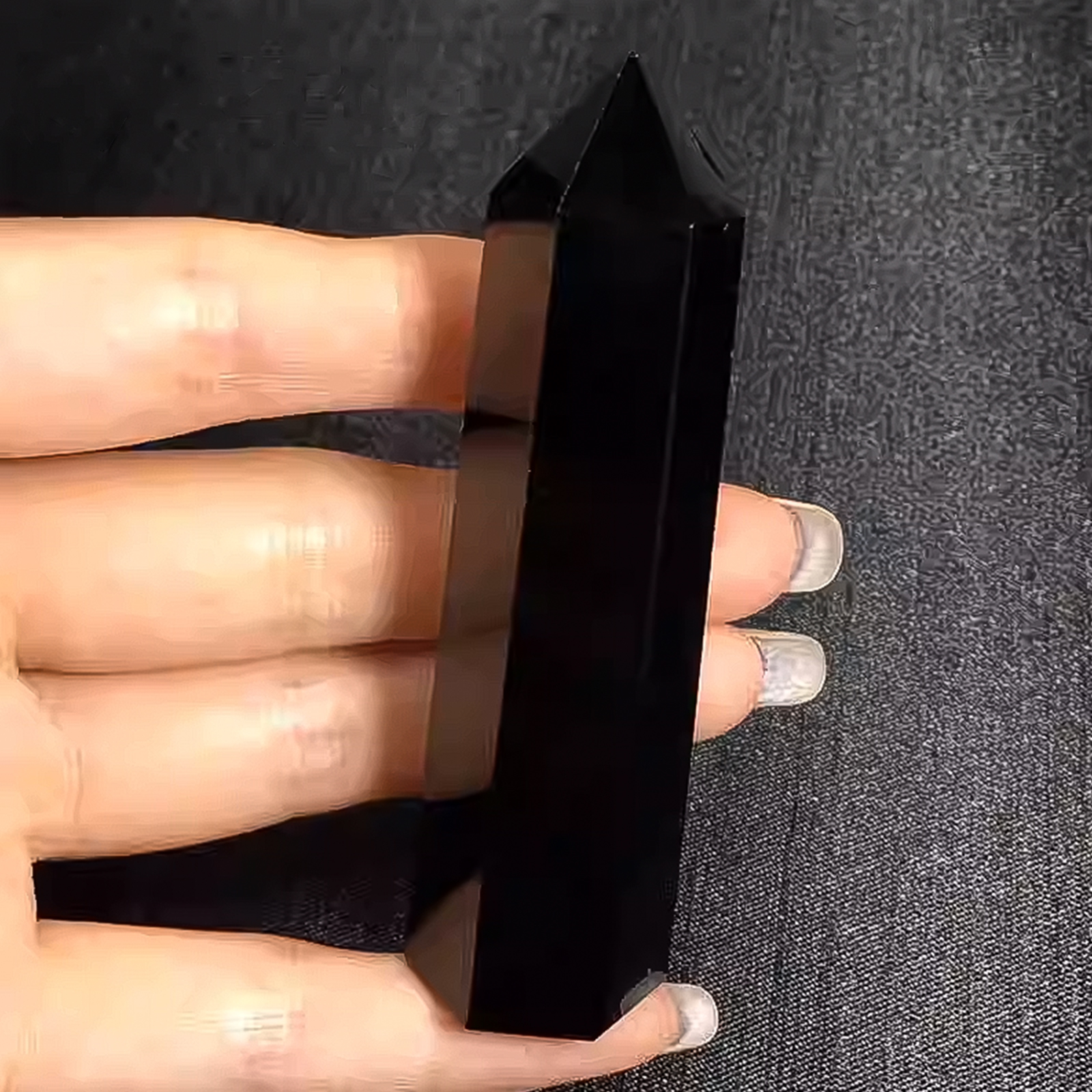 Natural Black Obsidian Crystal Tower Polished Stone Crystal Point Wand Obelisk 6 Faceted For Reiki Chakra Meditation | Gemstone Spiritual Healing Stone Meaning