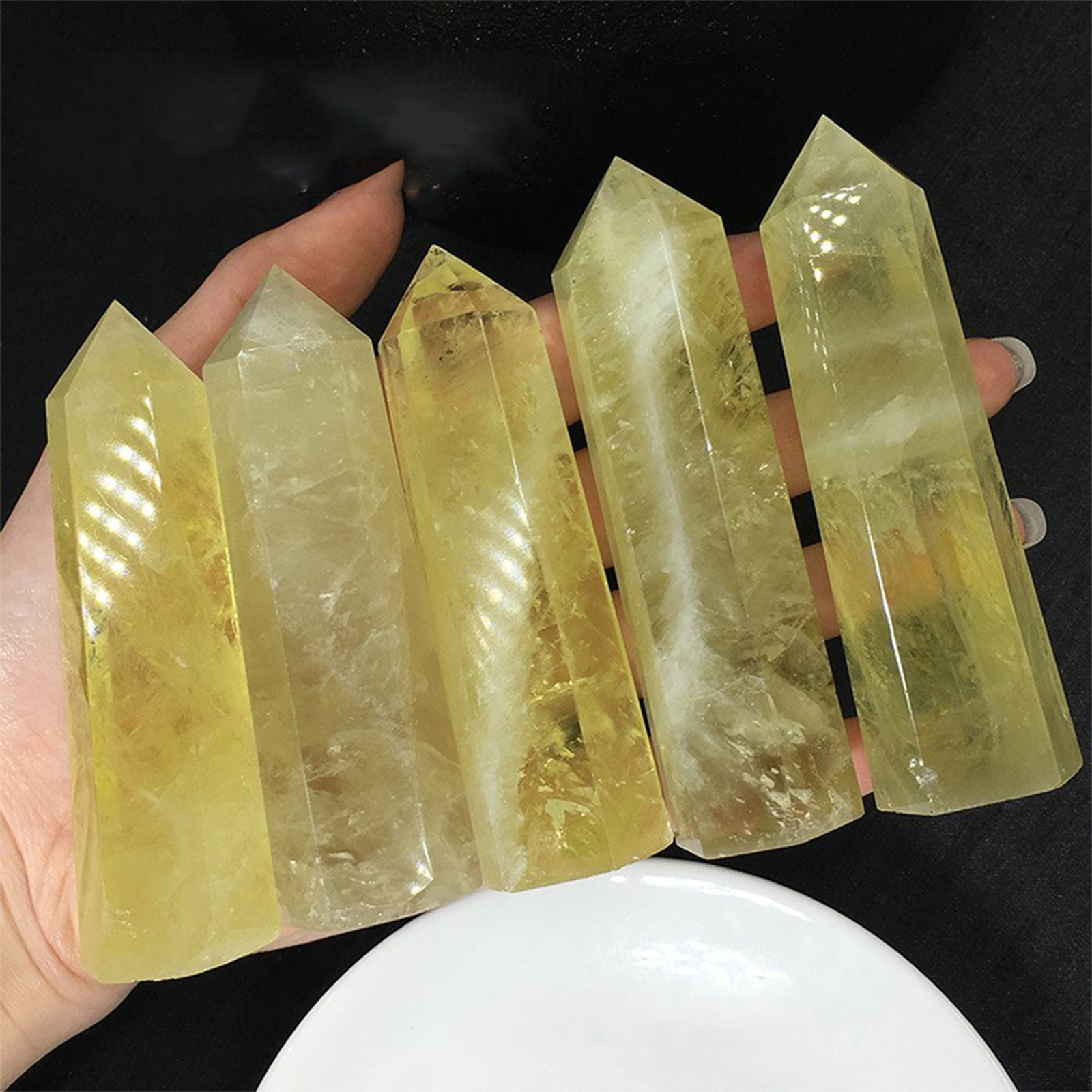 Natural Citrine Crystal Single Point Tower Raw  Crystal Obelisk for Reiki Healing and Crystal Grid | Gemstone Spiritual Healing Stone Meaning