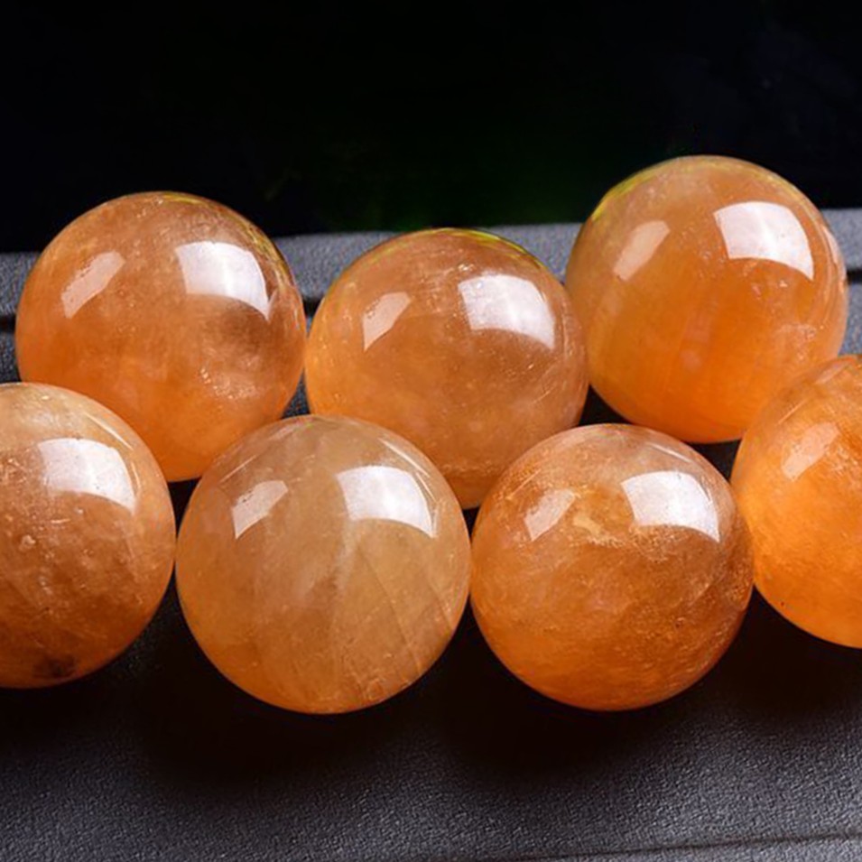 Natural Yellow Calcite Crystal Sphere | Polished from Raw Stone |  Gemstones Spiritual Healing Stone Meaning&Decor