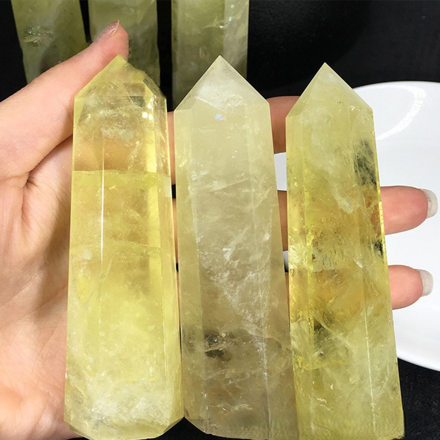 Natural Citrine Crystal Single Point Tower Raw  Crystal Obelisk for Reiki Healing and Crystal Grid | Gemstone Spiritual Healing Stone Meaning