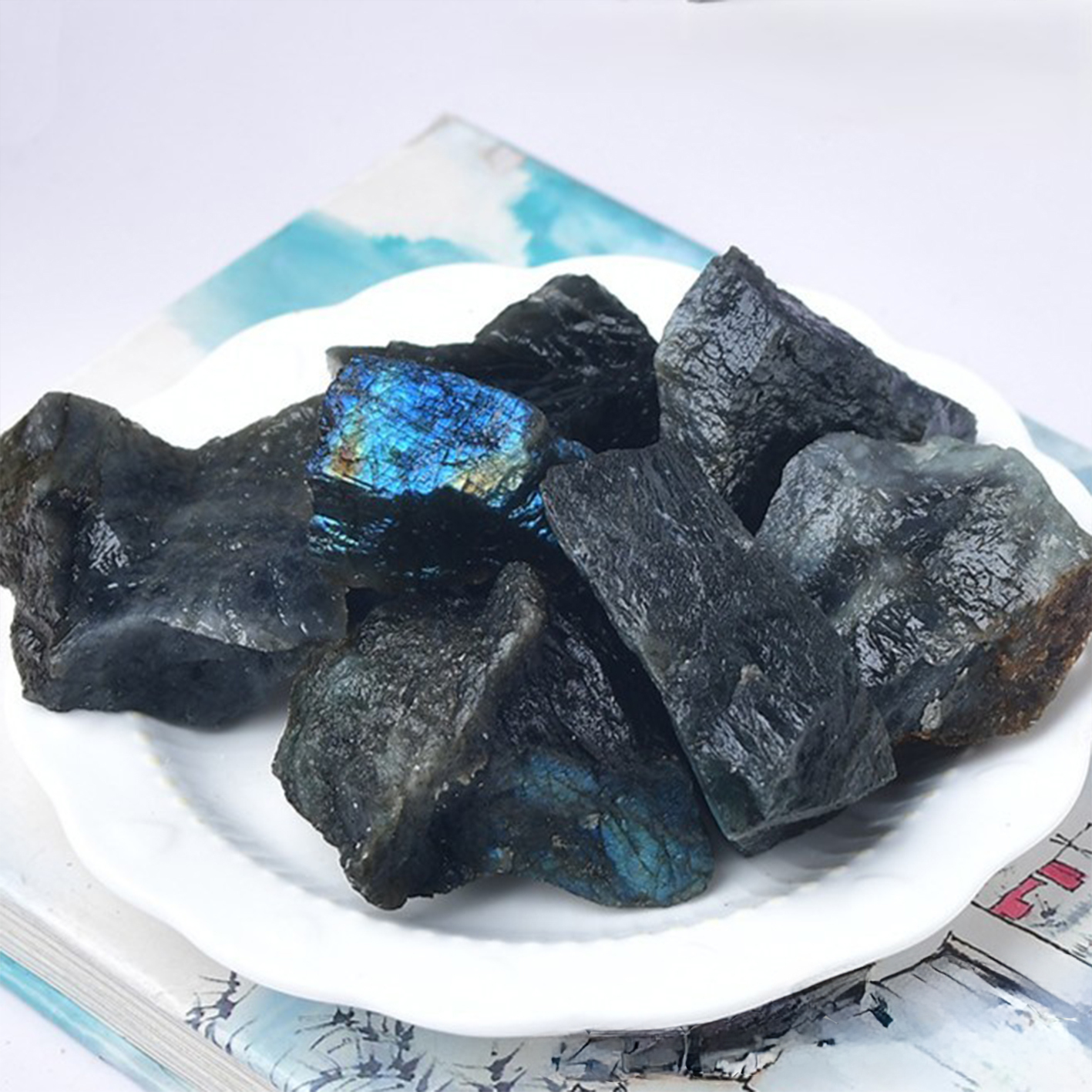 Natural Labradorite Gemstone  Aromatherapy Diffuser Raw Stone – Crystals Spiritual Healing Stone Meaning