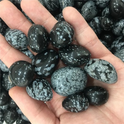 Natural Large Snowflake Obsidian Tumbled Stones,  Bulk Polished gemstone for Healing & Energy Cleansing | Crystal Spiritual Healing Stone Meaning