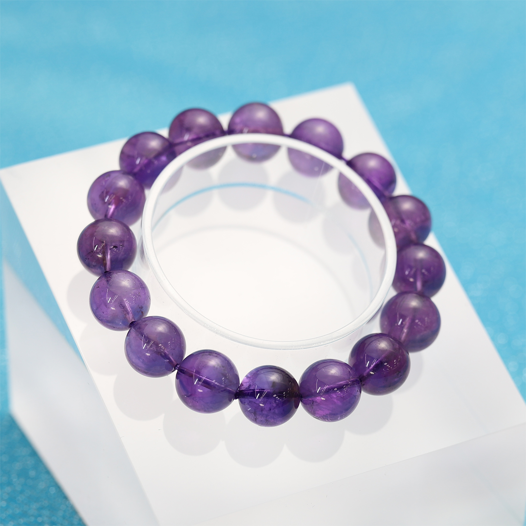 The Amethyst Bracelet 6 to 14 mm ,Gemstone Round Beads Stretch Bracelet Beads, ,Natural Healing Stone, Gift For Women