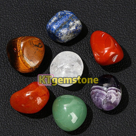 Natural Tumble Stone Fengshui Seven-Star Array Healing Crystal Set with Wooden Board for Meditation Reiki | Gemstone Spiritual Healing Stone Meaning