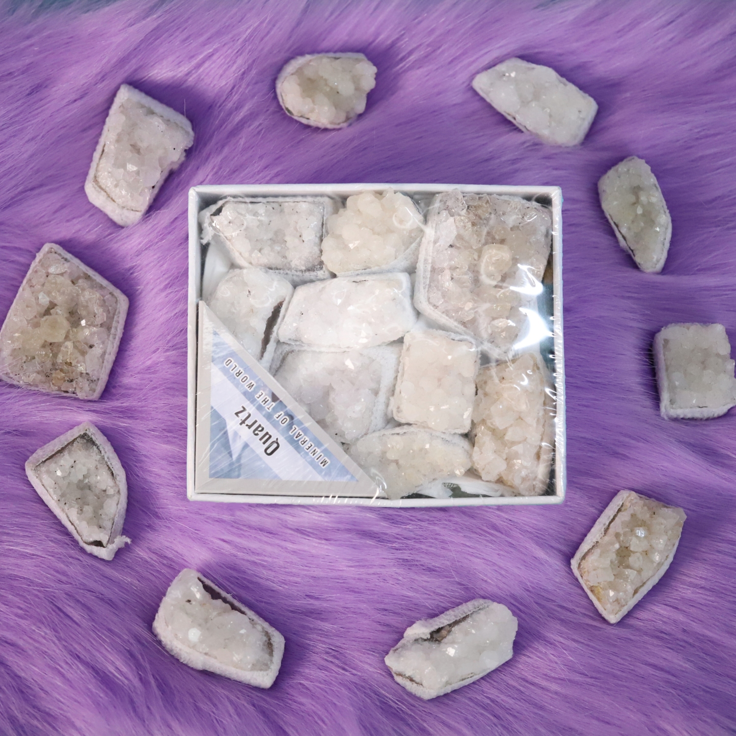 9in1 Clear Quartz gemstone raw stone boxack bsjz001