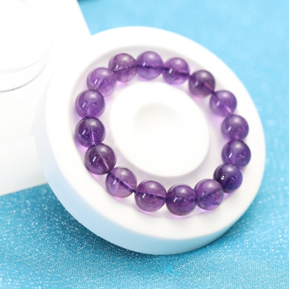 Amethyst Bracelet 6 to 20 mm ,Gemstone Round Beads Stretch Bracelet Beads, ,Natural Healing Stone,Gift For Women