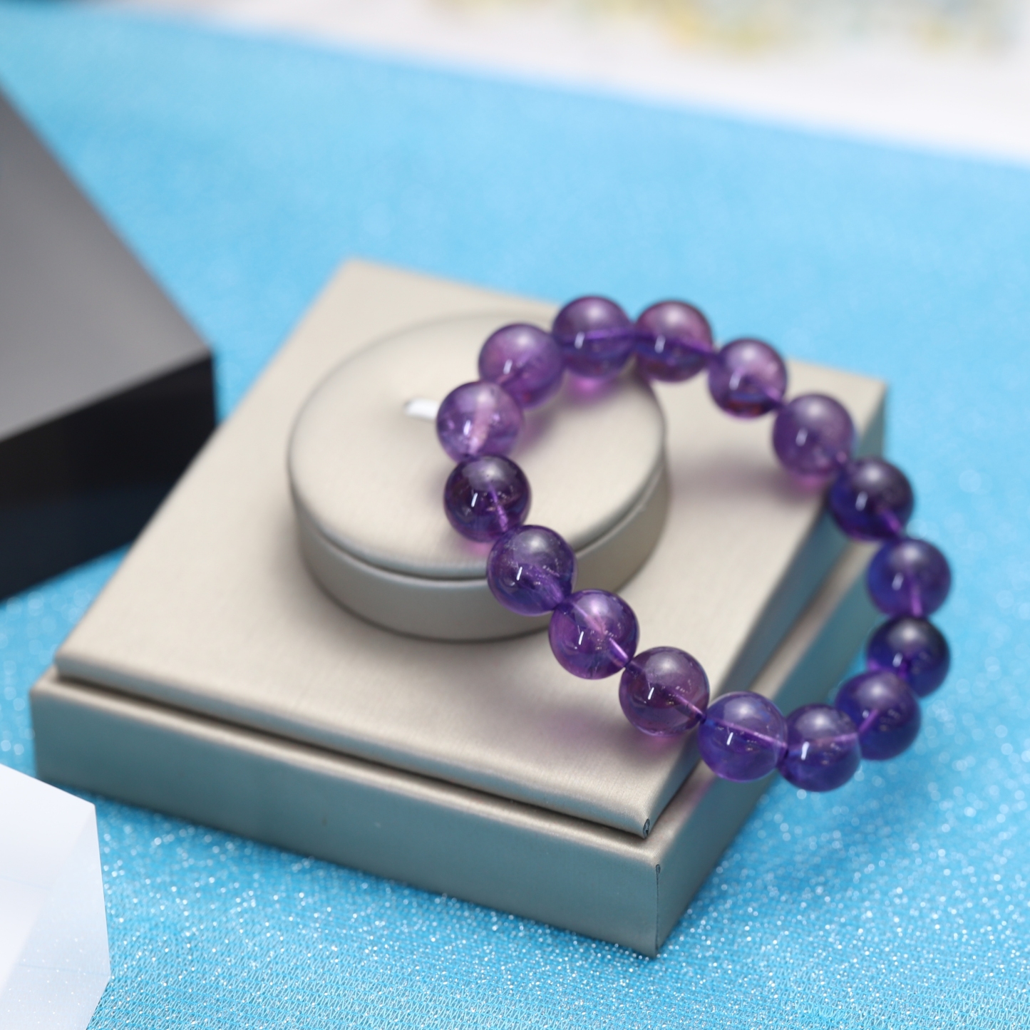 Amethyst Bracelet 6 to 20 mm ,Gemstone Round Beads Stretch Bracelet Beads, ,Natural Healing Stone,Gift For Women