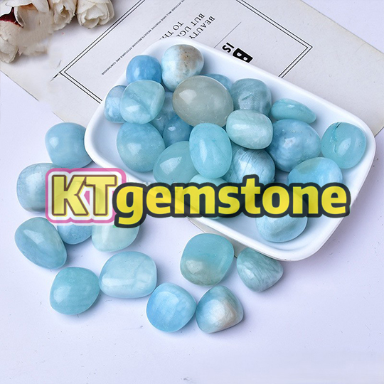 Natural Gemstone Aquamarine Bulk Tumbled Stones, Polished Rocks | Crystal Spiritual Healing Stone Meaning