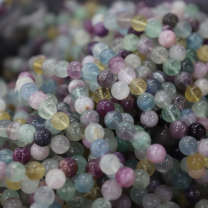 The Rainbow Fluorite Bracelet 6 to 16 mm ,Gemstone Round Beads Stretch Bracelet Beads, ,Natural Healing Stone,Gift For Women