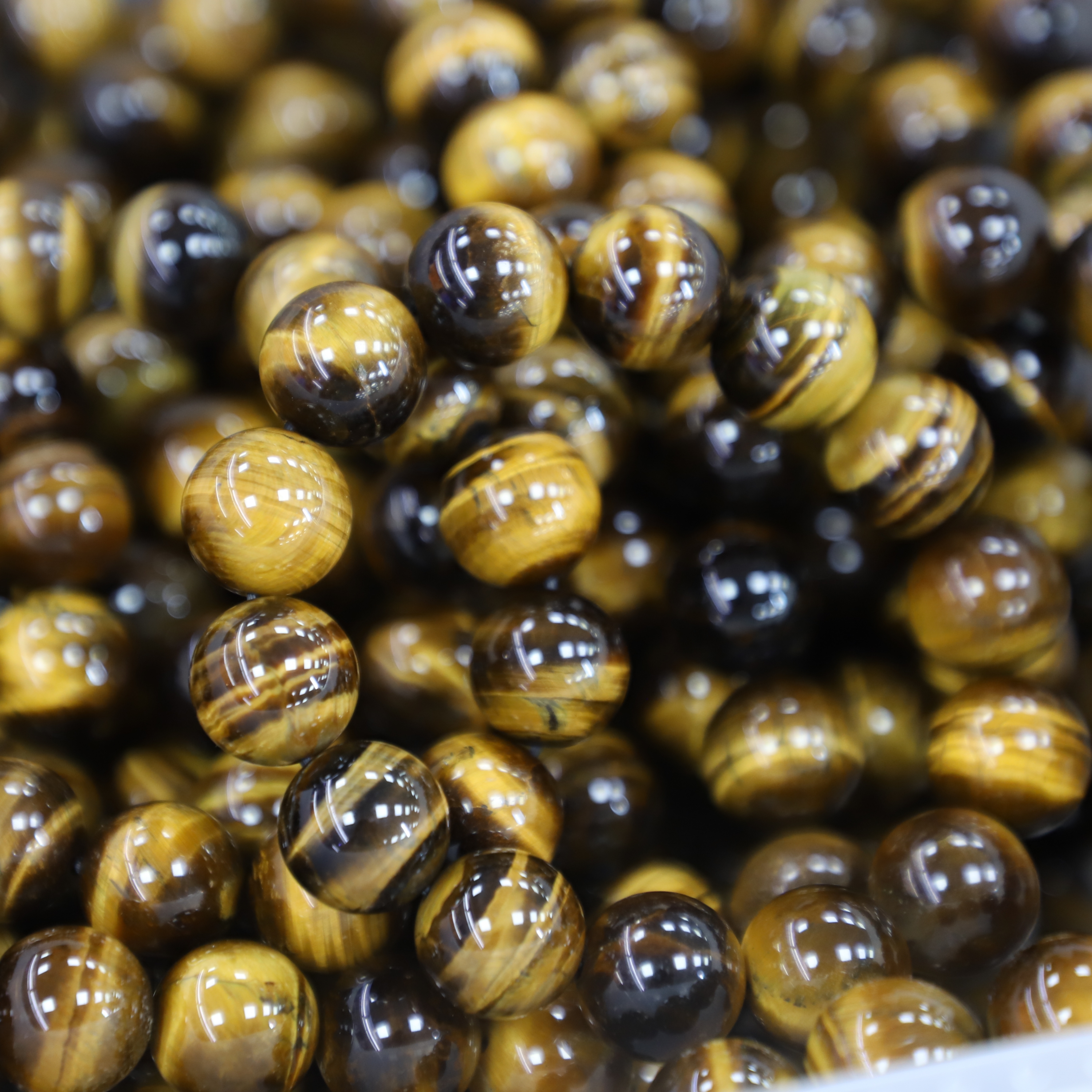 Yellow Tiger-eye Bracelet 6 to 16 mm ,Gemstone Round Beads Stretch Bracelet Beads, ,Natural Healing Stone,Gift For Women