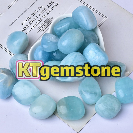 Natural Gemstone Aquamarine Bulk Tumbled Stones, Polished Rocks | Crystal Spiritual Healing Stone Meaning