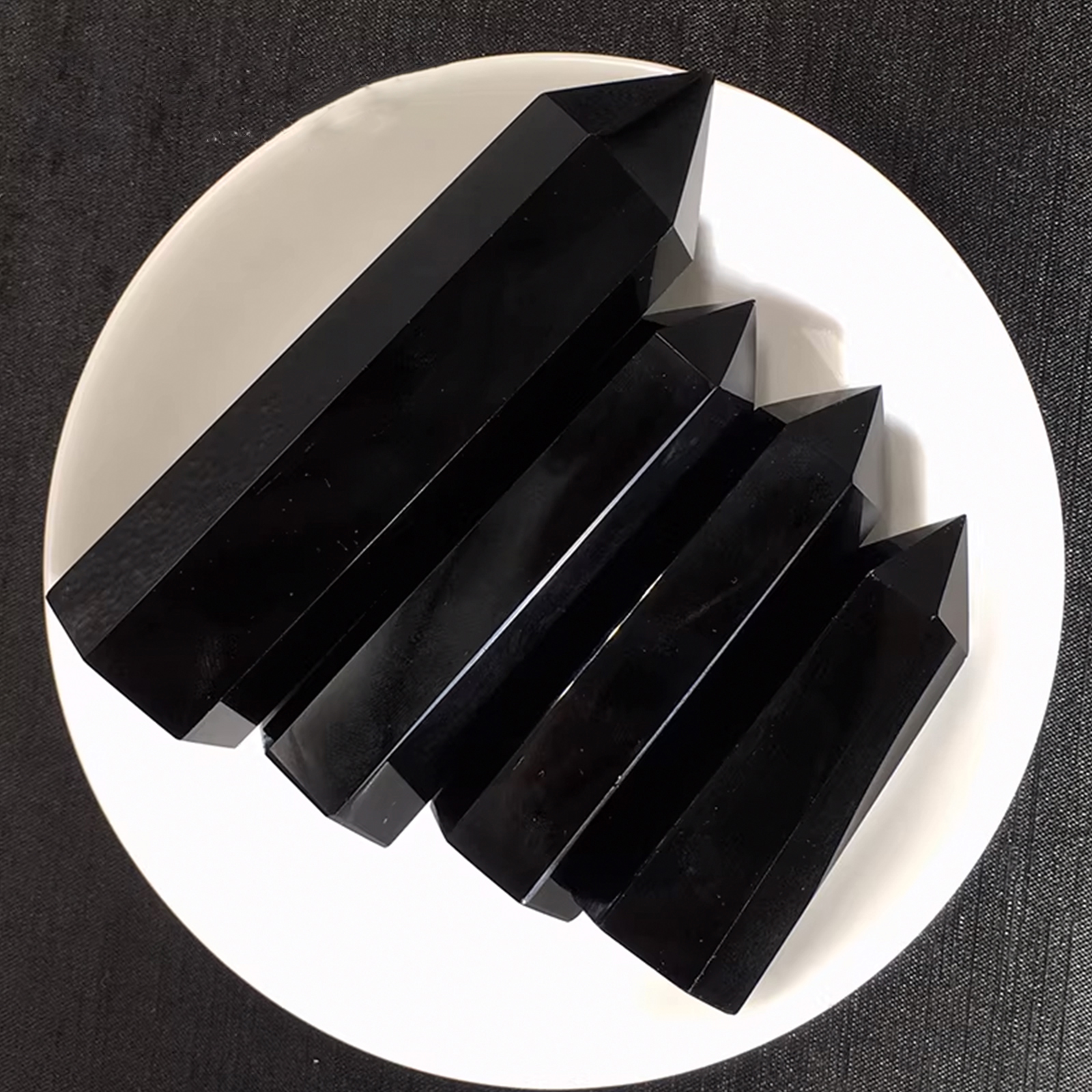 Natural Black Obsidian Crystal Tower Polished Stone Crystal Point Wand Obelisk 6 Faceted For Reiki Chakra Meditation | Gemstone Spiritual Healing Stone Meaning