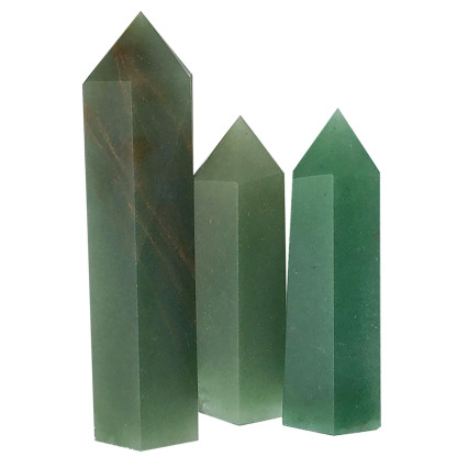 Green Aventurine Gemstone Point Tower – Six-Sided Raw Crystal Decor | Crystal Spiritual Healing Stone Meaning