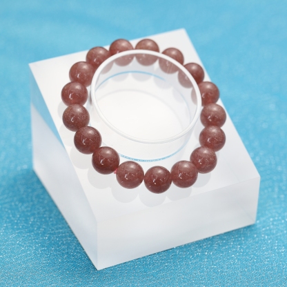 The Strawberry Quartz Bracelet 6 to 16 mm ,Gemstone Round Beads Stretch Bracelet Beads, ,Natural Healing Stone,Gift For Women