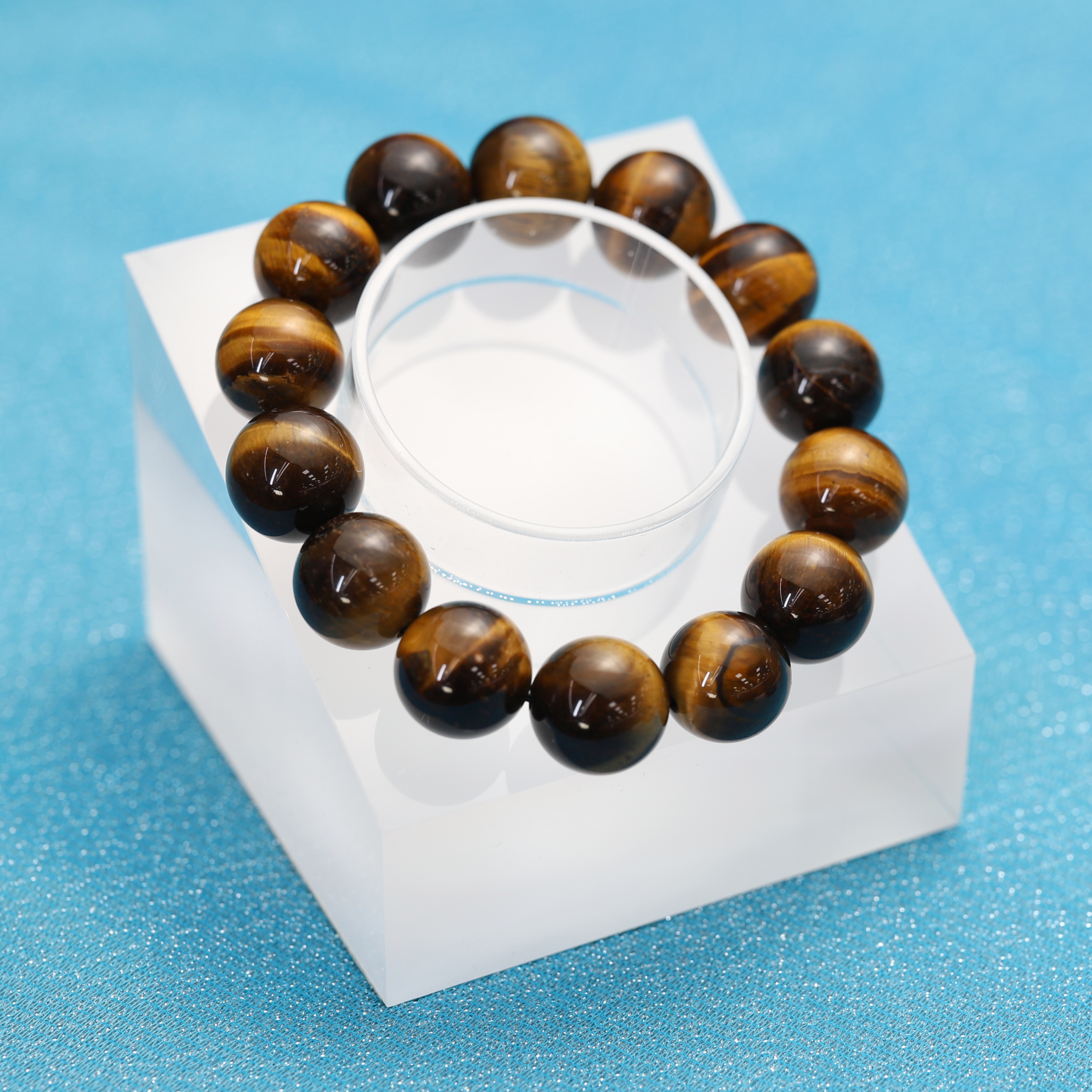 Yellow Tiger-eye Bracelet 6 to 16 mm ,Gemstone Round Beads Stretch Bracelet Beads, ,Natural Healing Stone,Gift For Women