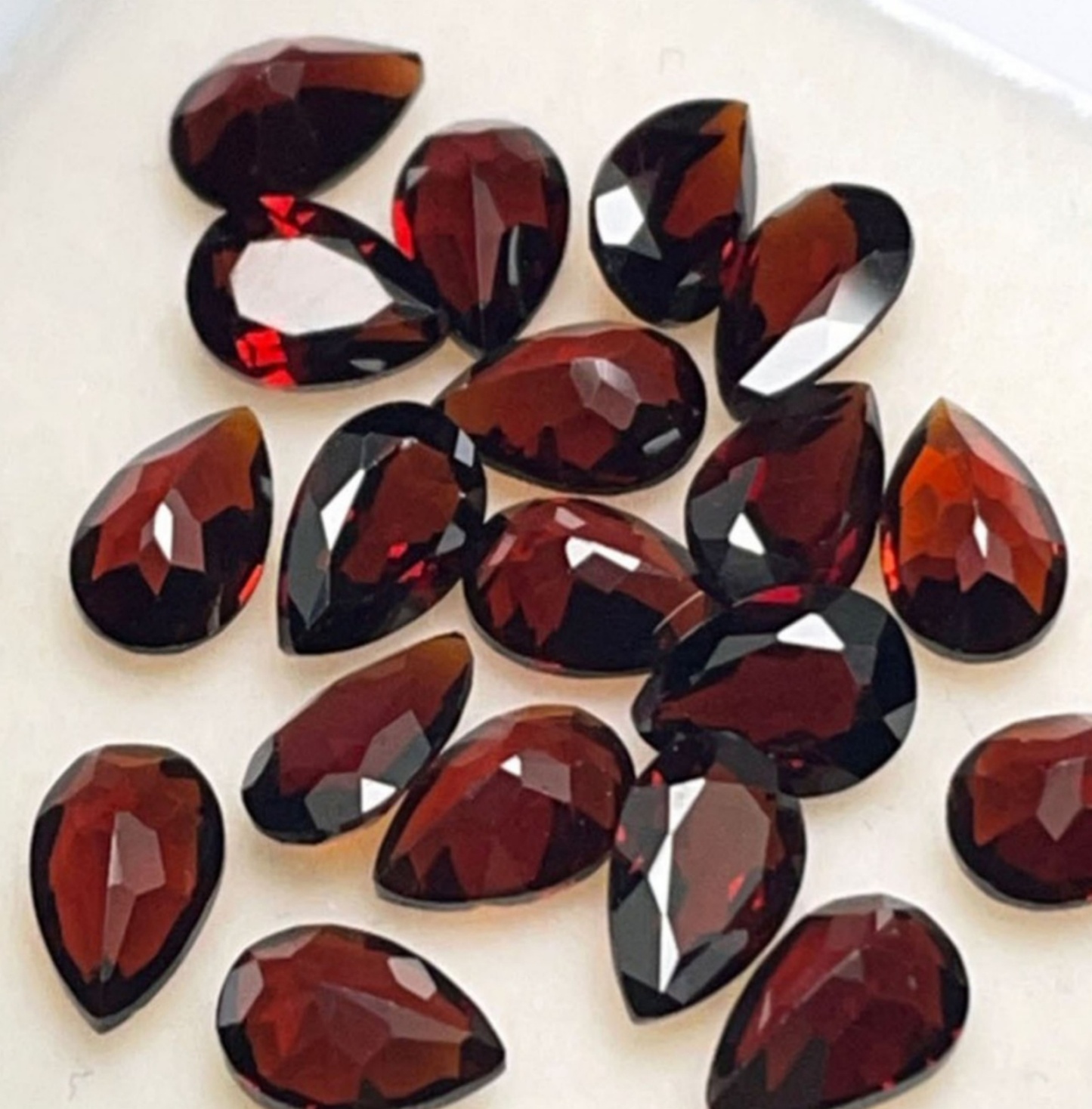 Natural Red Garnet Gemstone Solitaire Loose Gem – Faceted Teardrop Cut | Crystal Spiritual Healing Stone Meaning