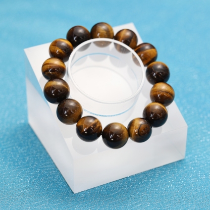 Yellow Tiger-eye Bracelet 6 to 16 mm ,Gemstone Round Beads Stretch Bracelet Beads, ,Natural Healing Stone,Gift For Women