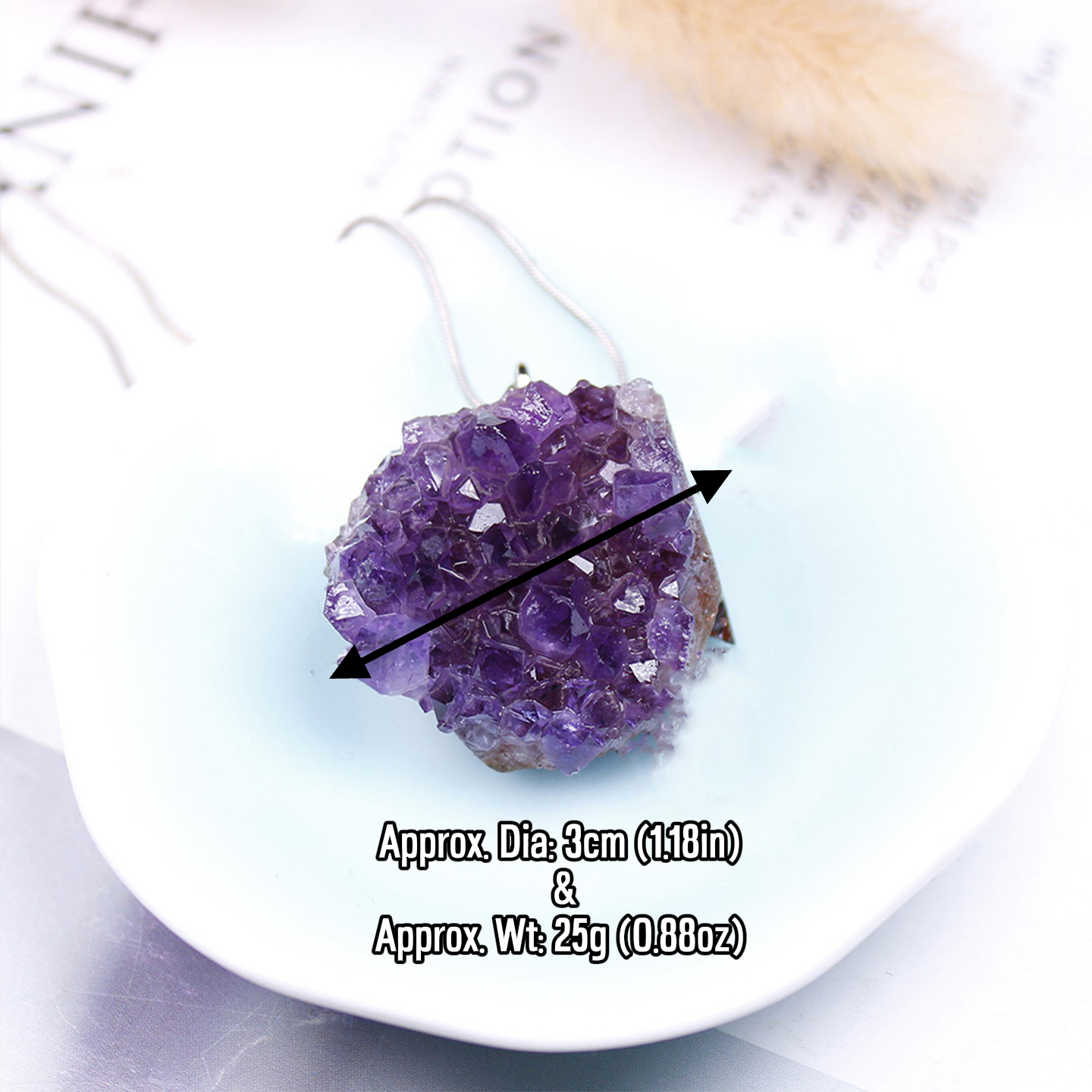 Natural Uruguay Amethyst Crystal Cluster Pendant with Chain Necklace Raw Stone Jewelry | Gemstone Spiritual Healing Stone Meaning